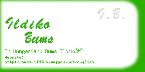 ildiko bums business card